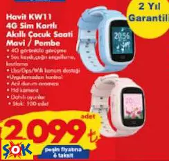 HAVİT KW11 4G SİM KARTLI AKILLI ÇOCUK SAATİ